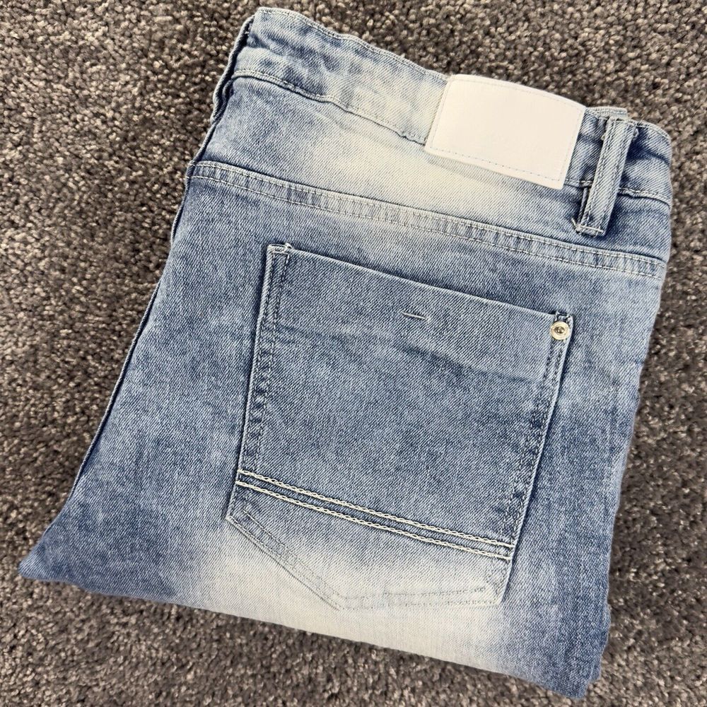 SOUTHPOLE Jeans Men's‎ 36x32 (34x31) Skinny Acid Wash Stacked Knee Distressed